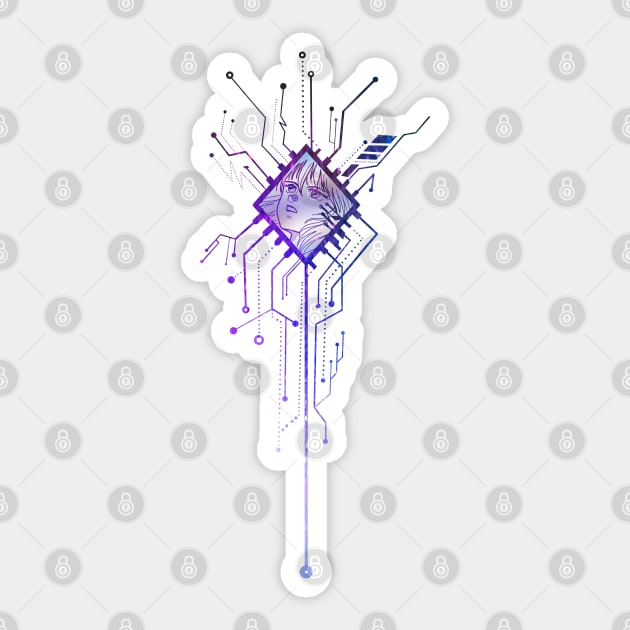 Cyberpunk circuit Cyberpunk Sticker TeePublic
